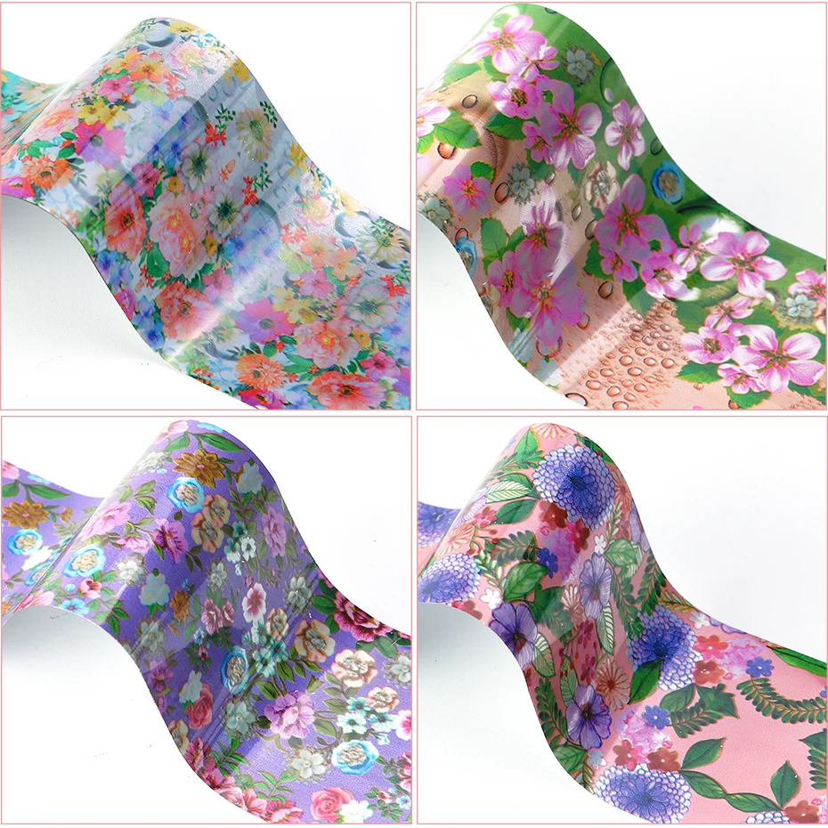 16 шт Смешанные Цветочные фольги для ногтей переводные наклейки для дизайна ногтей голографические Звездные бумажные наборы 3D клейкие наклейки декоративные обертывания CH795