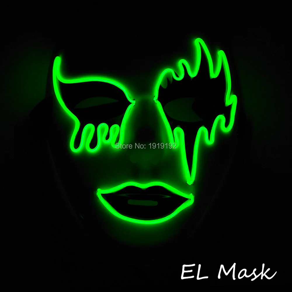 Steady on Glowing EL Mask For Halloween Christmas Horror Masks Carnival Club Bar Dj Unisex Full Face Party Decoration | Дом и сад