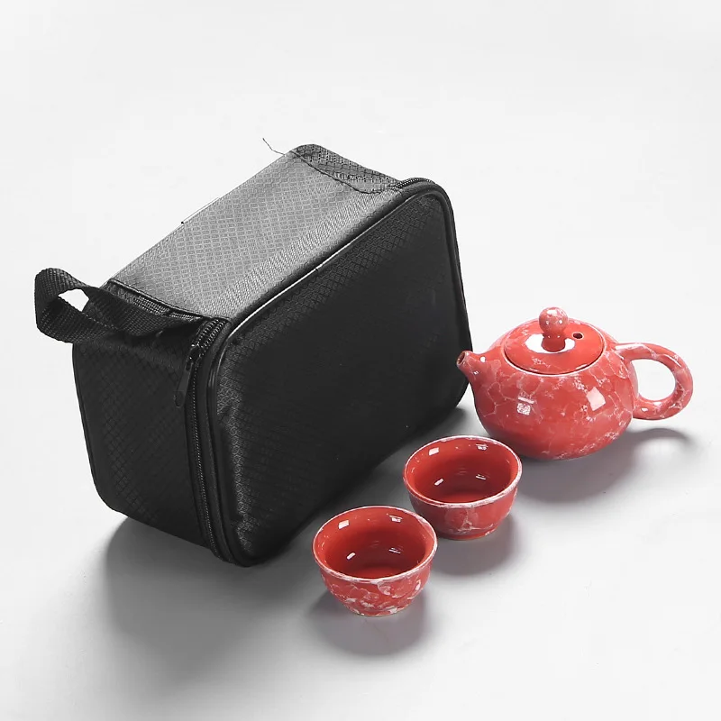 Креативный мраморный дорожный чайный набор кунг-фу 1горшок 2 чашки 1 чайный пакетик, портативный чайный горшок фарфоровый чайный набор Gaiwan чайные чашки кружка чая
