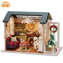 Furniture DIY Doll House Wodden Miniatura Doll Houses Furniture Kit Box Puzzle Assemble Dollhouse Toys For