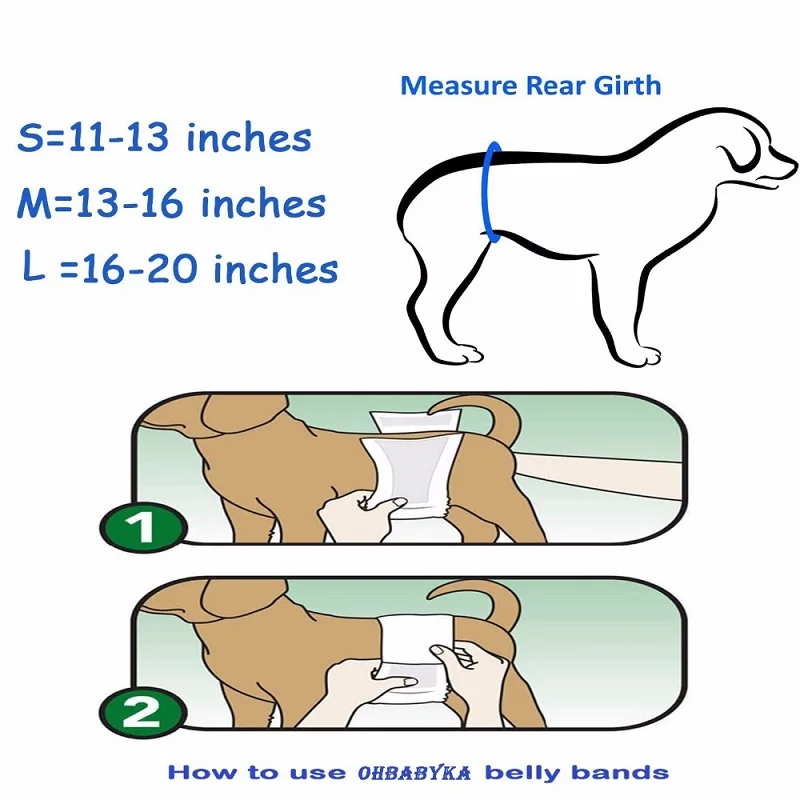 Фирма Ohbabyka, многоразовые подгузники для собак, пояс для живота, физиологическое нижнее белье, обертывание подгузников, высокое качество, гигиенические штаны для домашних животных, для мужчин, собак