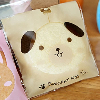 

Free shipping new arrival rabbit dog pattern series self adhesive package cookie biscuit candy dessert bag gift packing bags