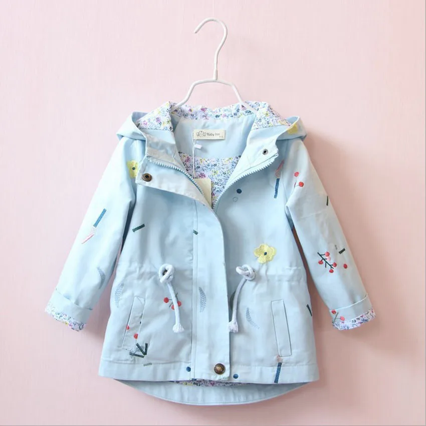Benemaker/Детская Весенняя ветровка для девочек; куртка для мальчиков; детские пальто; одежда с вышивкой; Детская осенняя верхняя одежда; YJ081 - Цвет: Blue 1