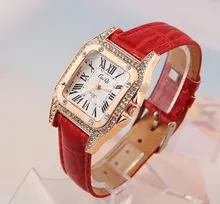 Fashion Luxury CaiQi Brand New 2015 Women Dress Watches Leather Strap Women Rhinestone Watches Casual Ladies Watch Luxury Wrist