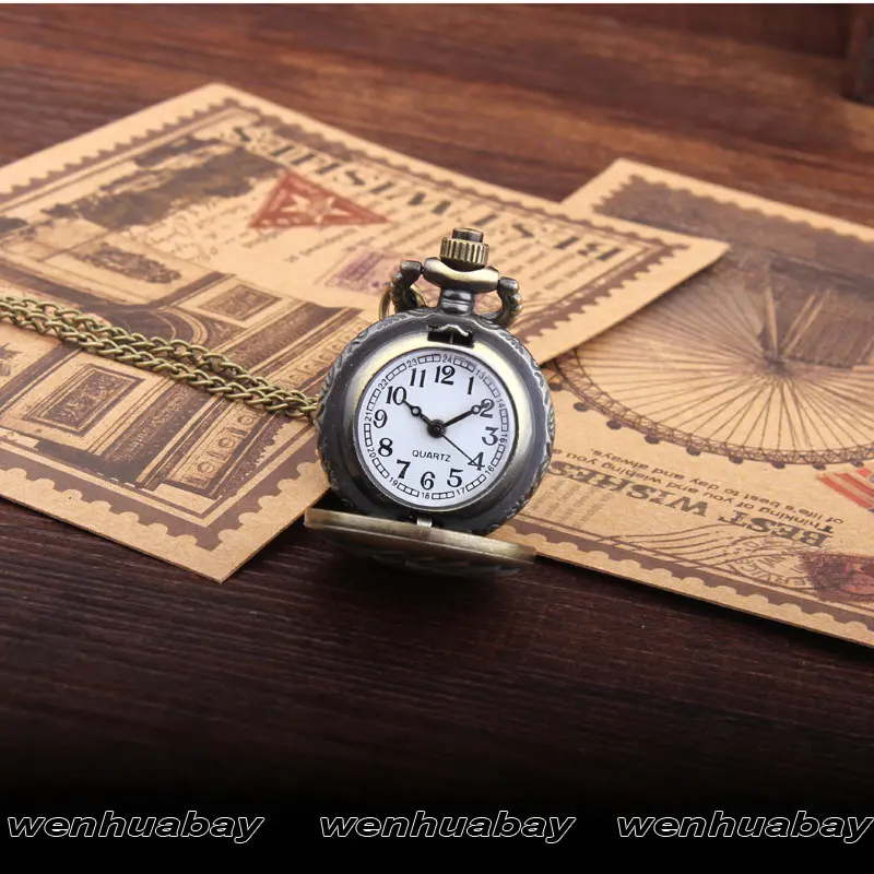 Винтажные кварцевые карманные часы с подвеской и цепочкой, подарок для мужчин и женщин
