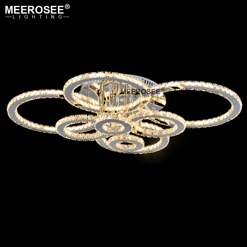  Good Quality Clear Ring LED Ceiling Lamp Crystals Flush Mounted living room lights lampara led tech - 32860610729