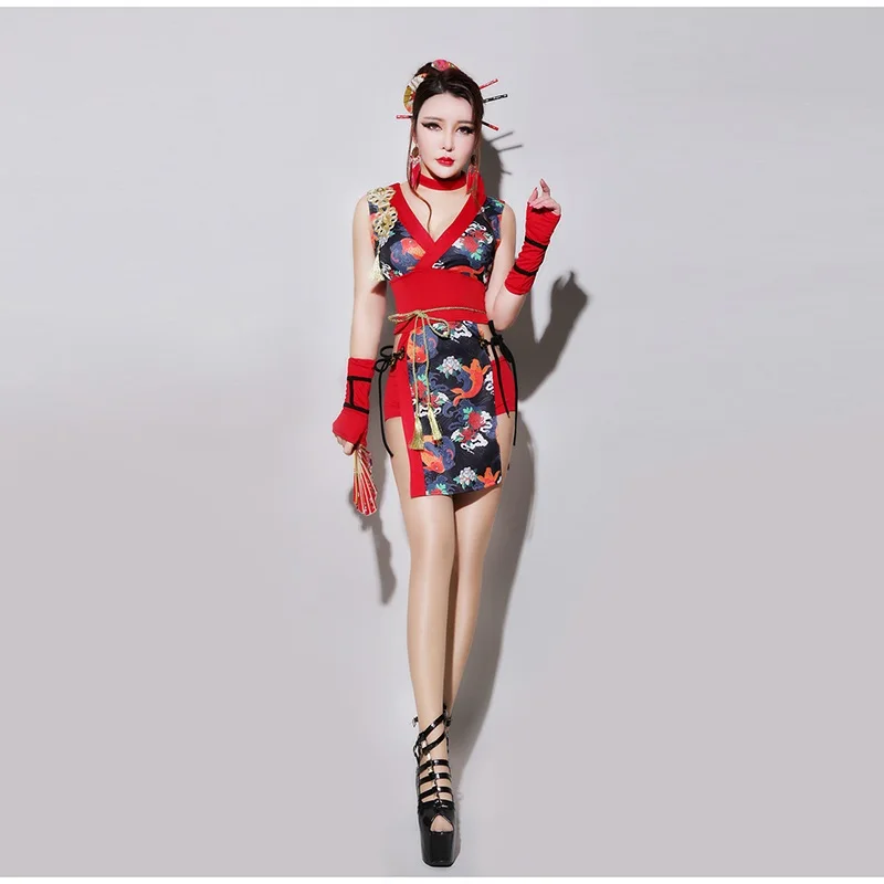 Костюмы для косплея DJ женская певица Ретро стиль Cheongsam одежда бар DS Geisha