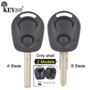 

KEYECU 10x for SsangYong Actyon Kyron Rexton Replacement 2 Button Remote Car Key Shell Case Blank 2 Models With Uncut Blade