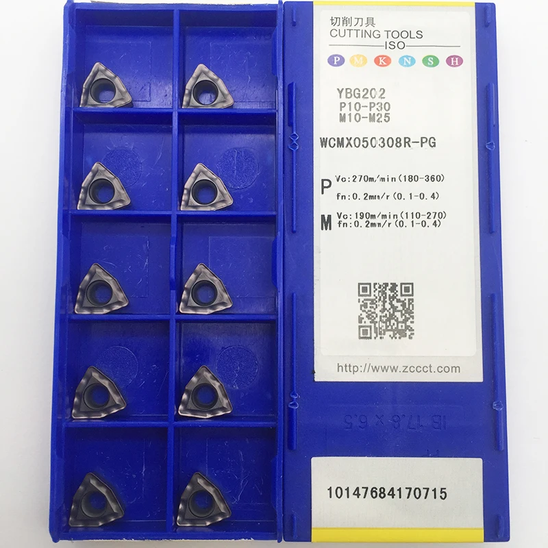 10 шт. WCMX050308R-PG ybg202токарные вставки для токарных инструментов лезвие высокая стоимость производительность сделано в Китае