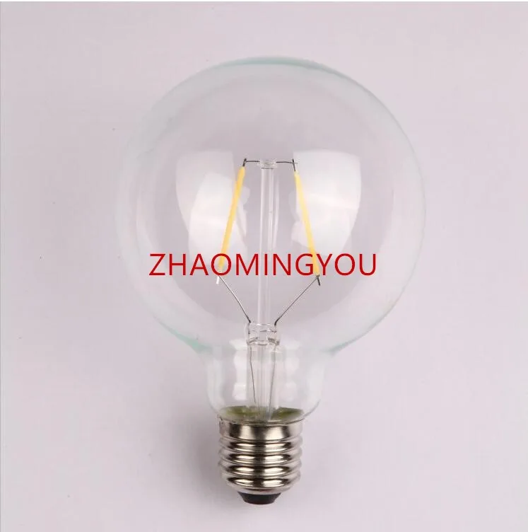 Большой светильник-лампа YON G95, 2 Вт, 4 Вт, 6 Вт, 8 Вт, 12 Вт, 15 Вт, светодиодная лампа накаливания, E27, прозрачный стеклянный внутренний светильник, лампа переменного тока 110 В/220 В, светодиодная лампа Эдисона