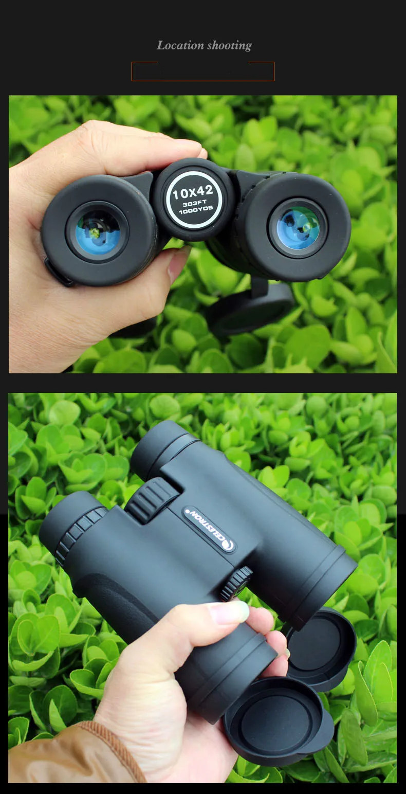 Celestron 10x42 бинокль качественный телескоп для охоты Компактный мощный бинокль ночного видения бинокуло полевые очки Spyglass