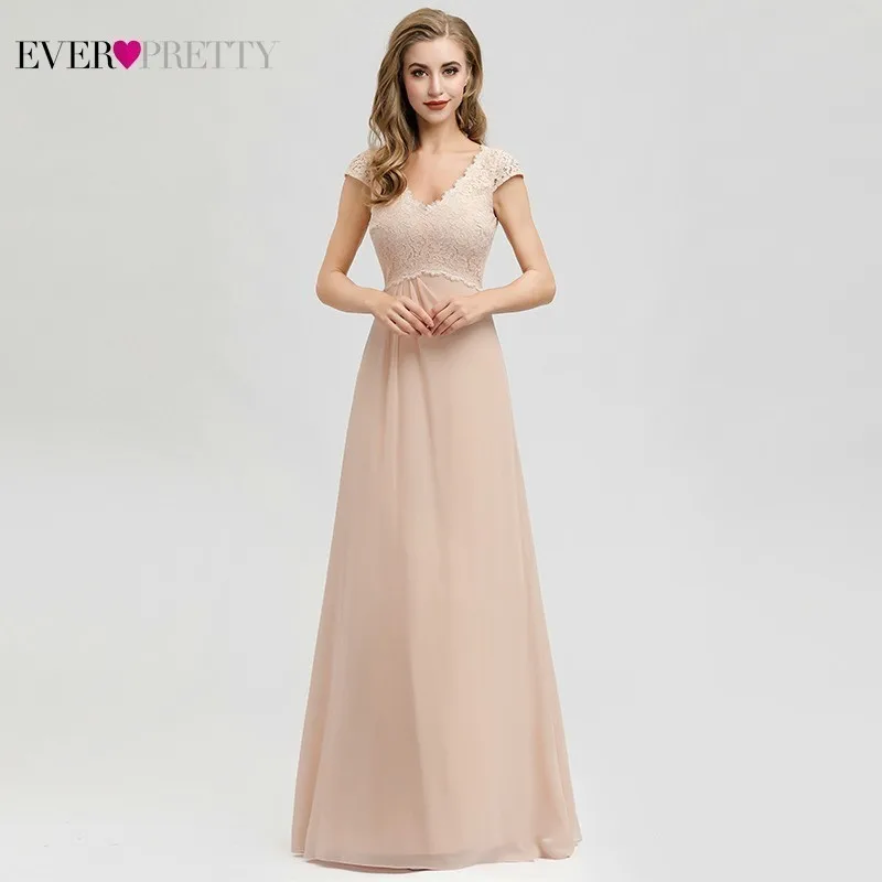 Vestidos De Madrinha Ever Pretty Blush платья подружек невесты трапециевидной формы с v-образным вырезом и рукавом-крылышком элегантные торжественные платья для свадебной вечеринки