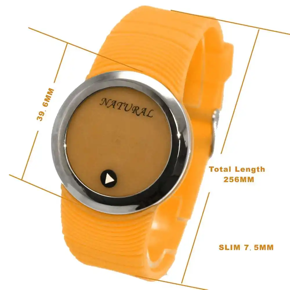 ALEXIS DW418H PNP блестящие серебряные часы со светодиодным силиконовым оранжевым