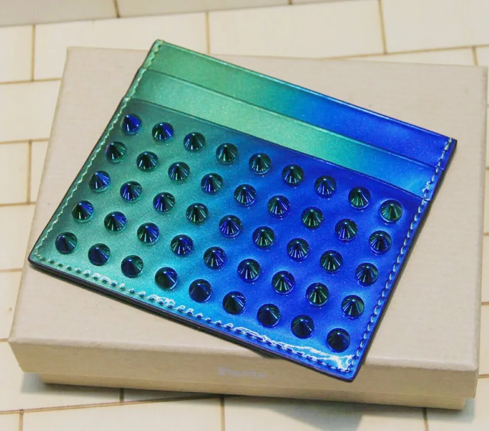 Card Holder Genuine Leather Card holder with Rivets Luxury Designer