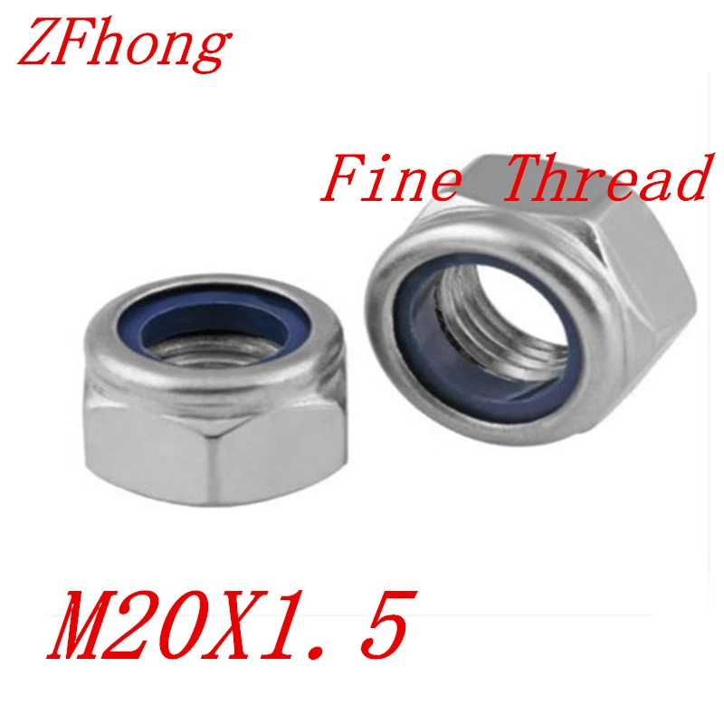 Pack of 2Pcs WINSINN M20 lock nut M20 2.5 Pitch 304 Stainless Steel
