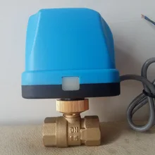 DN15(G 1/") AC220V 2 way 3 провода моторизованный латунный шаровой кран с Электрический контроллер привода