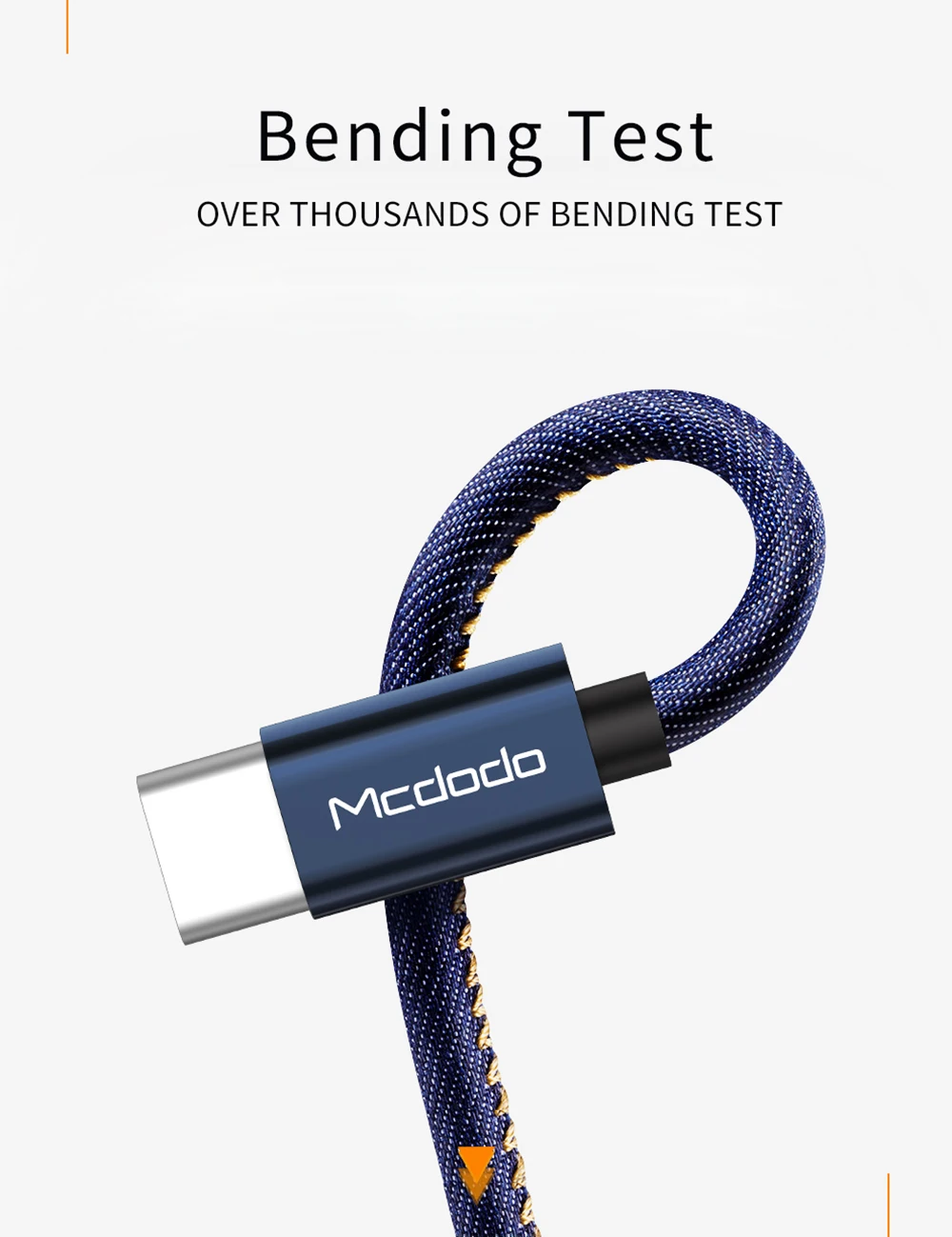 Mcdodo для type-C(USB C) кабель для зарядки и синхронизации данных 2 в 1 из джинсовой ткани 15 см(0,49 фута) мини-кабель для ключей типа C