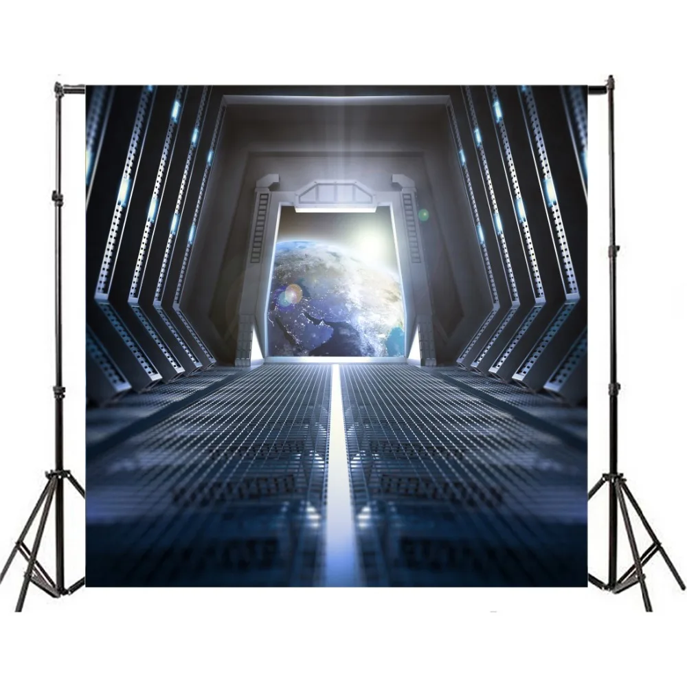 Laeacco Fantasy Spacecraft Interior Photography Backgrounds Customized Photographic Backdrops For Photo Studio