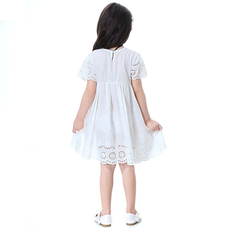 Белое платье для девочек повседневная одежда детское платье для дня рождения летние платья принцессы с короткими рукавами для девочек 6 8 9 лет