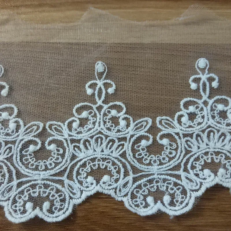 

60Yards Embroidery Lace Fabric Lace White Sweet Cordate Lace Trim DIY Craft Materials Clothing Accessories Apparel Sewing Fabric