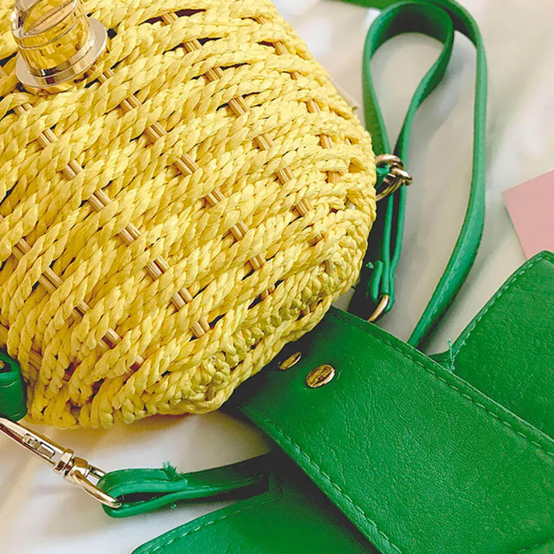 Women Pineapple Handbags Straw Weave Designer Female Shoulder Bags Ladies Fashion Clutches Tote Women Messenger Bag SS0319 (6)
