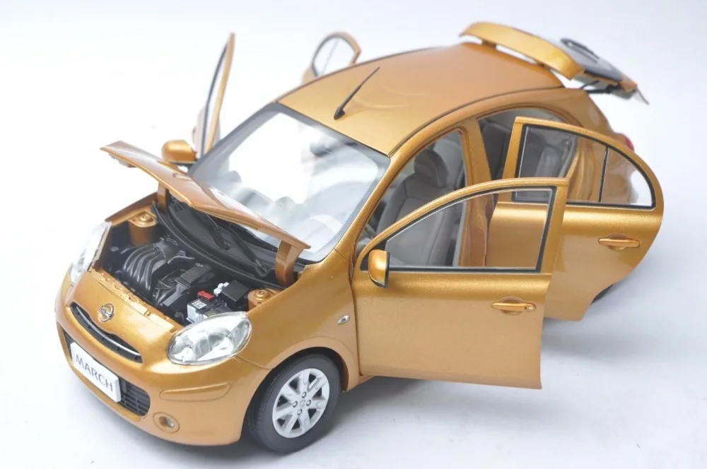 1:18 литая под давлением модель для Nissan March Micra Orange Minicar Игрушечная машина из сплава миниатюрная коллекция подарки