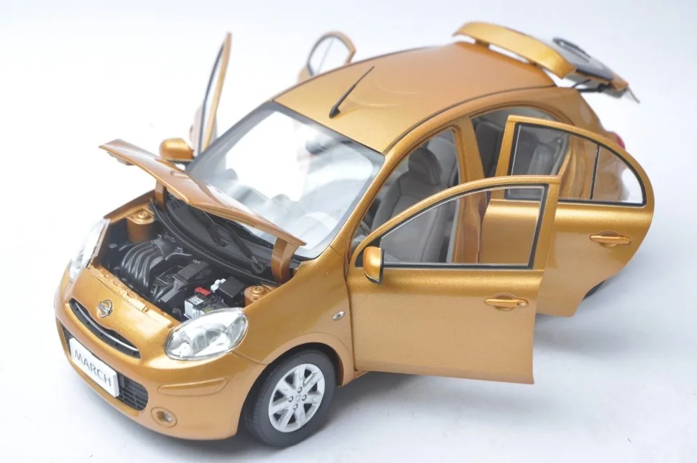 1:18 литая модель для Nissan March Micra Orange Minicar игрушечный автомобиль из сплава