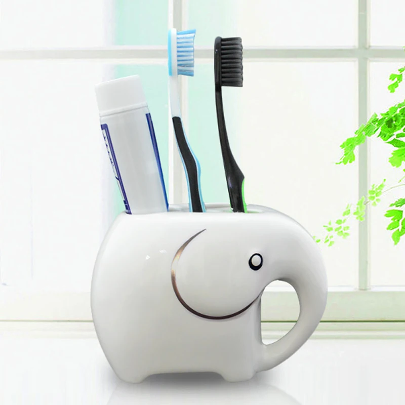 NEWYEARNEW 1piece Ceramic Toothbrush Rack Storage Creative elephant