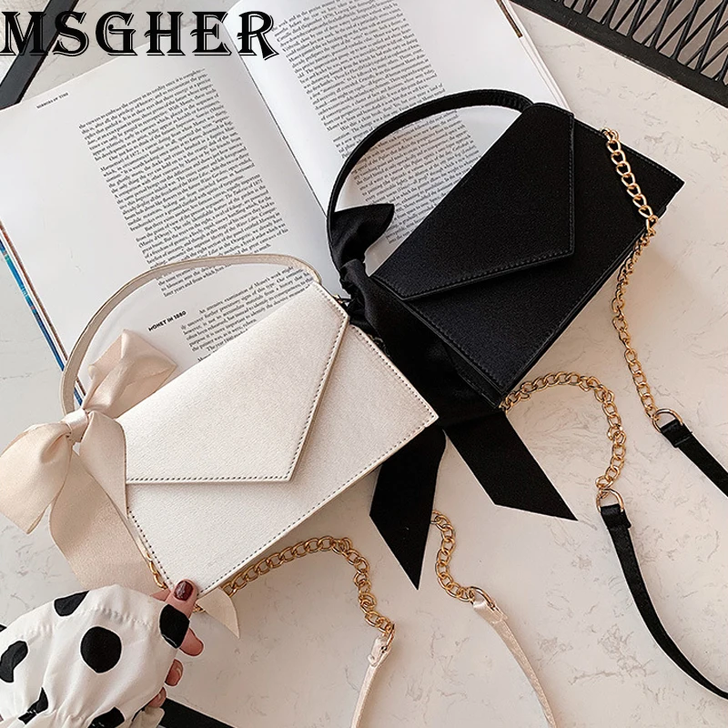

MSGHER Handbags Women Fashion Envelope Small Bags Female Scarves Shoulder Bags Casual Chain Crossbody Bags