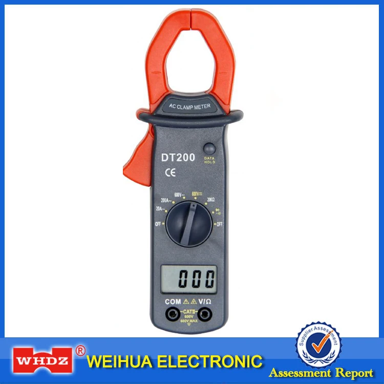 Whdz Dt200 Digital Clamp Meter Diode Detection Current Voltage Resistance Test Buzzer And Data
