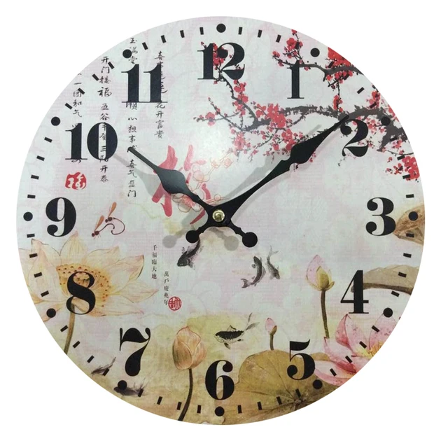 Chinese Design Wood Wall Clocks China Antiqued Quartz MDF Wooden Clock