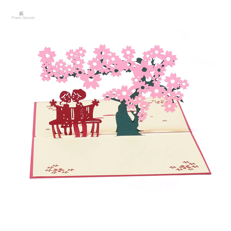  PAPER SPIRITZ Wedding Invitation Customized 3D Laser Flower Lover Pop up Greeting Cards Postcards B - 32896995217