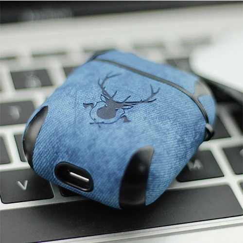 Роскошный кожаный чехол для наушников с Bluetooth для Apple, аксессуары для airpods, защитный чехол, чехол для зарядки, сумки, Раздельный дизайн, подарки - Цвет: Blue