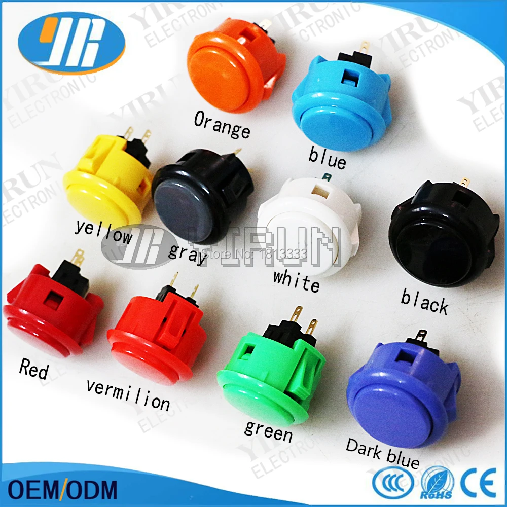 

10pcs Japan SANWA OBSF-30 Push button 30mm Arcade Button Switch For PC PS3 JAMMA MAME Raspberry Pi