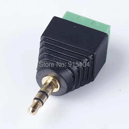 2pc 3.5mm 1//8/" Stereo Male Plug To AV Screw Video AV Balun Terminal Plug Adapter
