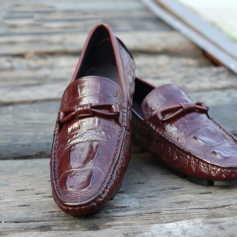 Г., Весенняя мужская повседневная обувь высокого качества модные мокасины с узором «крокодиловая кожа», лоферы из натуральной кожи, обувь Gommino для вождения