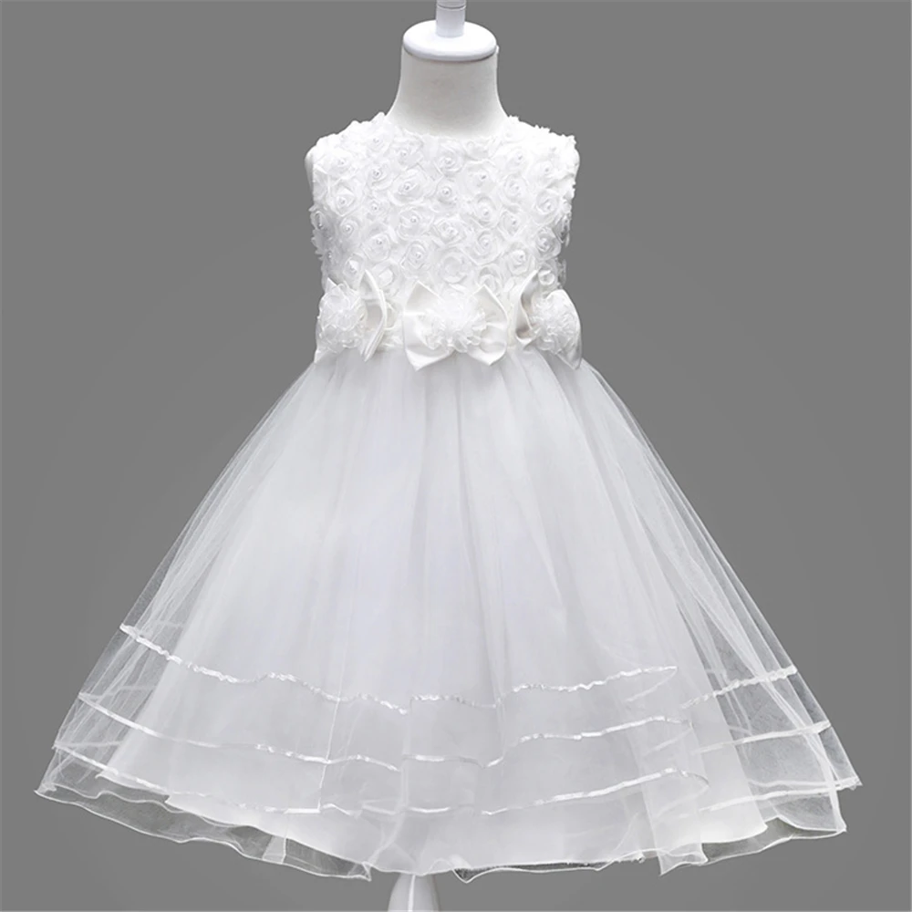 Yeedison Cute Flower Girls Dress Summer Bow Kids Princess Dresses For Girl Party And Wedding Costume 2018 New Children Ball Gown (7)