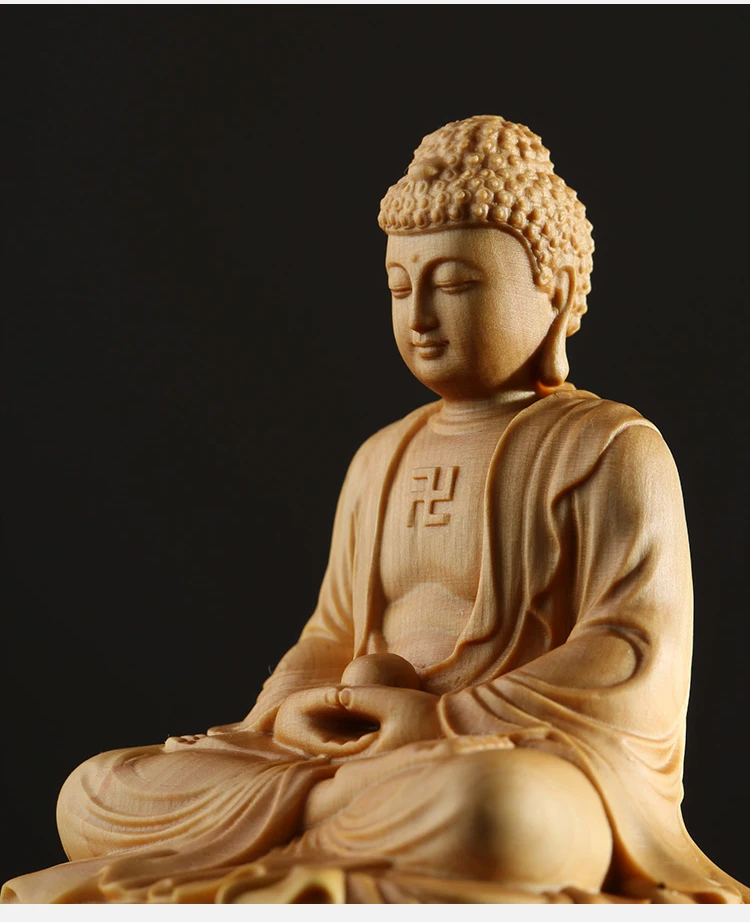 Япония будха Сакьямуни статуи из чистого дерева скульптура Будды Дхарма статуя твердой Будды украшения estatua домашний декор