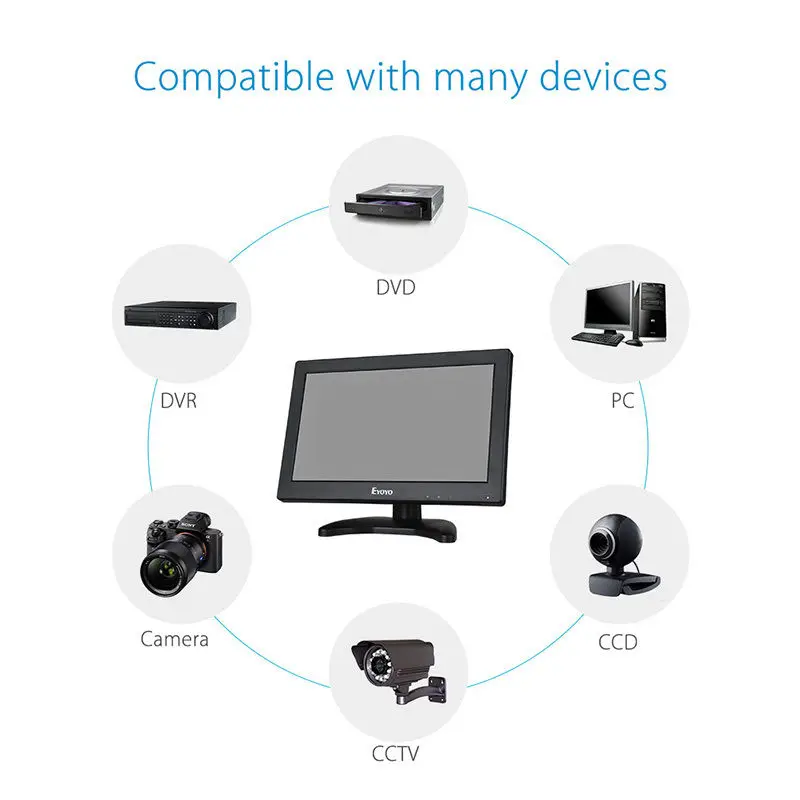 Eyoyo V60 11 6 &quotHD 1366*768 видео монитор HDMl VGA BNC AV аудио для DSLR PC CCTV DVD Бесплатная
