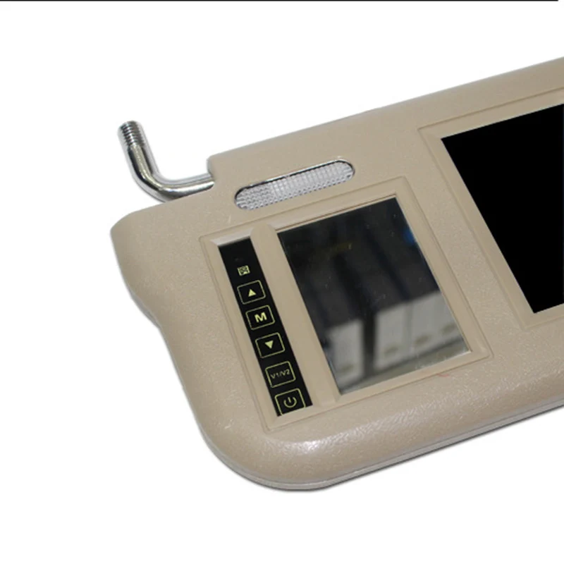 

Sensitive Touch Button Beige 7" Car Sun Visor Mirror Screen LCD Monitor Left Side For AV1 AV2 Player Camera