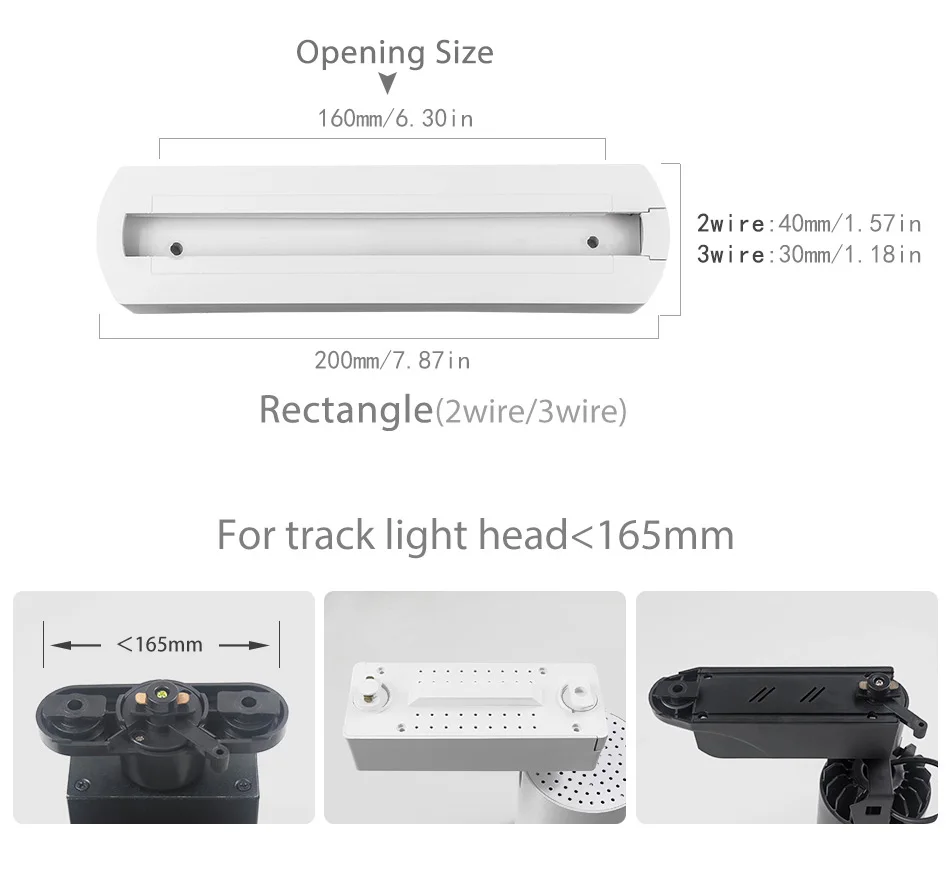 White New Type LED Track Light Ceiling Box Rail Lights Connector Accessories For LED Spotlight  2 Wire 3 Wire Home Lighting  (10)