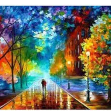 3513 влюбленных ходить по улице-краска комплекты номеров для взрослых DIY