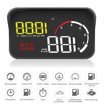 

OBD2 II Hud Head Up Display Digital Speedometer Overspeed Voltage Warning Electronic Alarm System Windshield Projector r20