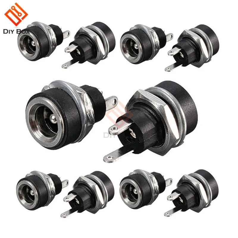 

10Pcs Mini DC Power Supply Jack Socket Female Panel Mount Connector 5.5x2.1mm AL