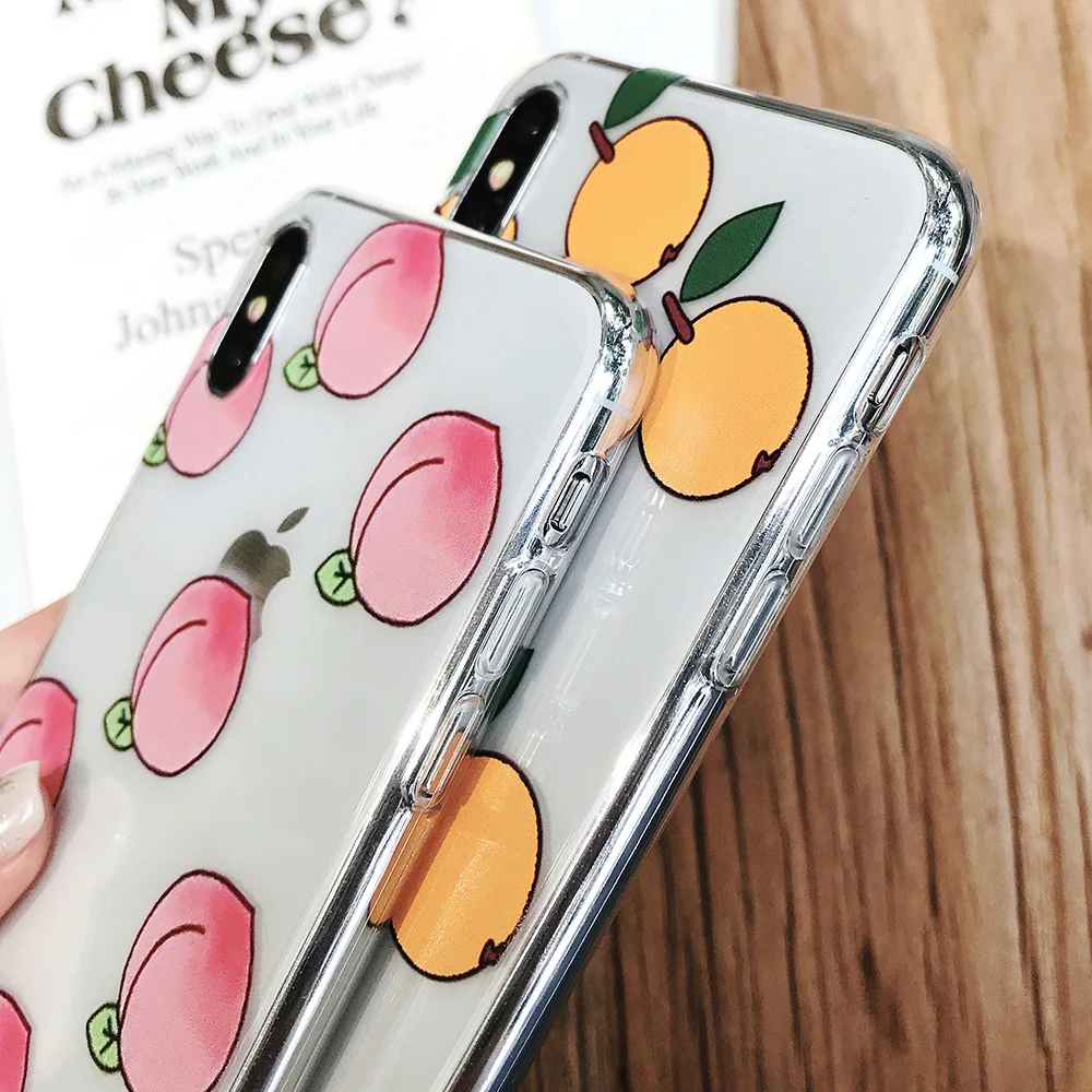 KIPX1084_5_JONSNOW Phone Case For iPhone XS Max XR XS 7 Plus 8 6 6S 6 Plus Fruit Oranges Pattern Clear Soft Silicone Back Cover Capa Fundas