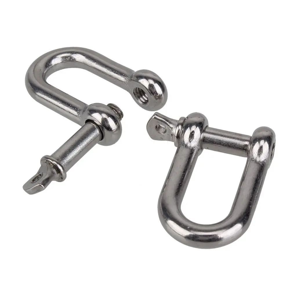 M5 D Type Shackle Short Paragraph Rigging 304 Stainless Steel 5MM Shackle Hooks boat rigging hardware Pack of 10