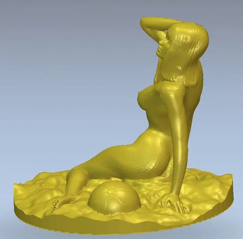 3d модель рельef для ЧПУ или 3D принтеров в формате STL девушка с мячом|3d model relief|3d relief