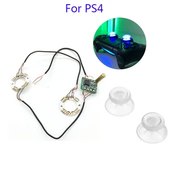 

DIY Button Transparent Analog Joystick Caps Led Light Fits For PS4 For Platstation 4 Controller