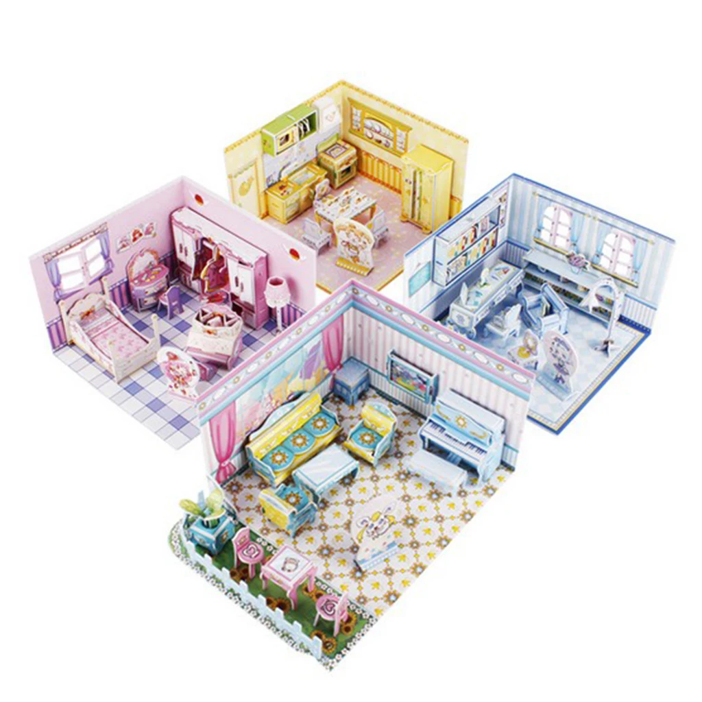 Handcrafts Miniature Project 1:24 Scale DIY Dolls House Kit with Furniture - Little Magic Fairy Sitting Room Living Room