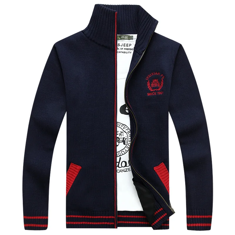 Mens Sweaters 2019 Autumn Cardigan Men Turtleneck Zipper